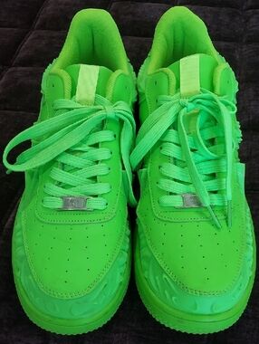 Neon Green Lace-Up Sneakers